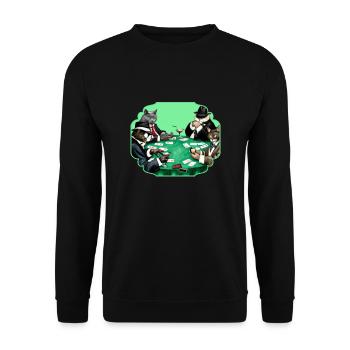 Chats Cartes à jouer - Sweat-shirt Unisexe - noir - Devant - Alina (178cm) & Michal (187cm)