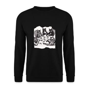 Chats Cartes à jouer - Sweat-shirt Unisexe - noir - Devant - Alina (178cm) & Michal (187cm)