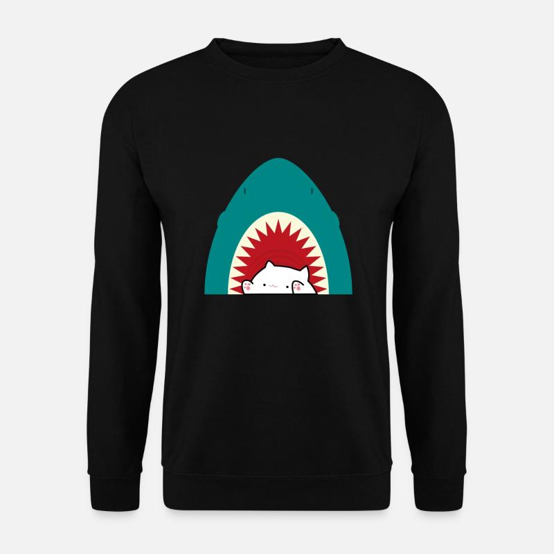 Shark Eating Cat - Unisex Sweatshirt - black