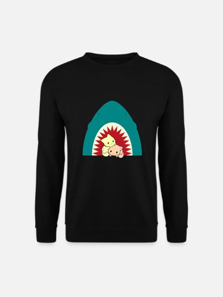 Shark Eating Cat - Unisex Sweatshirt - black
