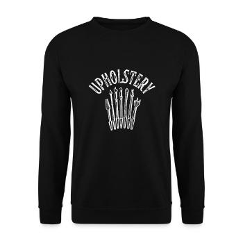 Restorer Furnishing Cushioning Upholstery - Unisex Sweatshirt - black - Front - Alina (178cm) & Michal (187cm)