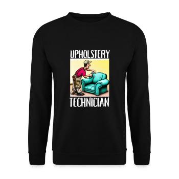 Restorer Furnishing Cushioning Upholstery - Unisex Sweatshirt - black - Front - Alina (178cm) & Michal (187cm)