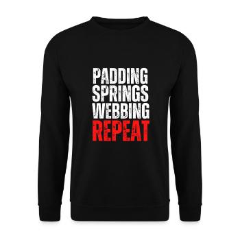 Restorer Furnishing Cushioning Upholstery - Unisex Sweatshirt - black - Front - Alina (178cm) & Michal (187cm)
