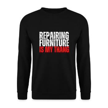 Restorer Furnishing Cushioning Upholstery - Unisex Sweatshirt - black - Front - Alina (178cm) & Michal (187cm)