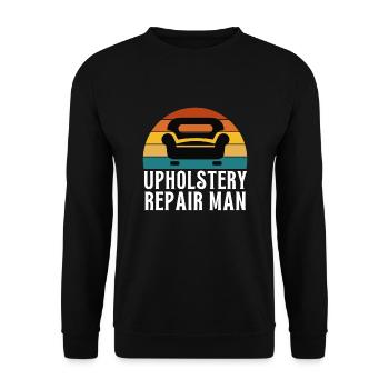 Restorer Furnishing Cushioning Upholstery - Unisex Sweatshirt - black - Front - Alina (178cm) & Michal (187cm)