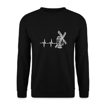 Netherlands Holland Windmill - Unisex Sweatshirt - black - Front - Alina (178cm) & Michal (187cm)