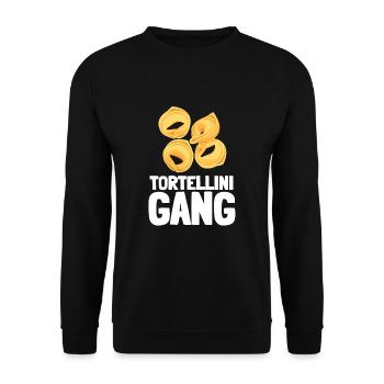 Italian Penne Pasta Tortellini - Unisex Pullover - Schwarz - Vorne - Alina (178cm) & Michal (187cm)