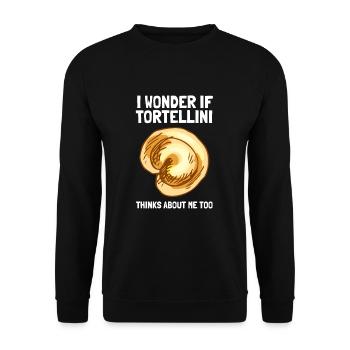 Italian Penne Pasta Tortellini - Unisex Pullover - Schwarz - Vorne - Alina (178cm) & Michal (187cm)