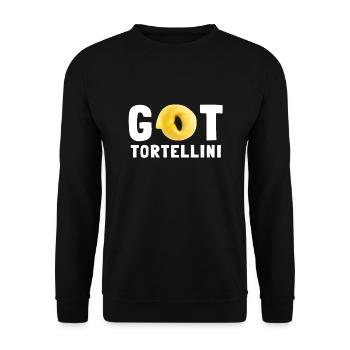 Italian Penne Pasta Tortellini - Unisex Pullover - Schwarz - Vorne - Alina (178cm) & Michal (187cm)
