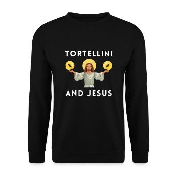 Italian Penne Pasta Tortellini - Unisex Pullover - Schwarz - Vorne - Alina (178cm) & Michal (187cm)