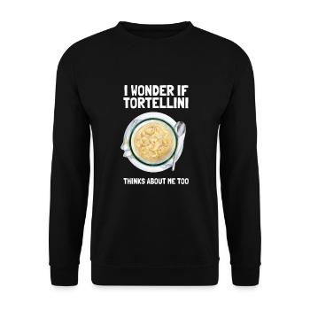 Italian Penne Pasta Tortellini - Unisex Pullover - Schwarz - Vorne - Alina (178cm) & Michal (187cm)