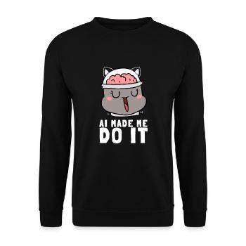 Artificial Intelligence Ai Chat - Unisex Pullover - Schwarz - Vorne - Alina (178cm) & Michal (187cm)