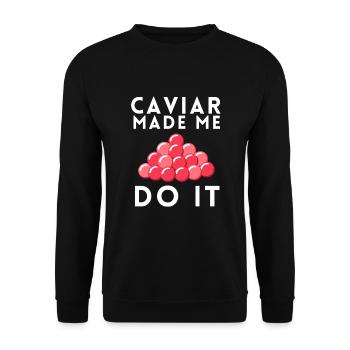 Caviar rouge de saumon à la russe - Sweat-shirt Unisexe - noir - Devant - Alina (178cm) & Michal (187cm)