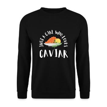Caviar rouge de saumon à la russe - Sweat-shirt Unisexe - noir - Devant - Alina (178cm) & Michal (187cm)