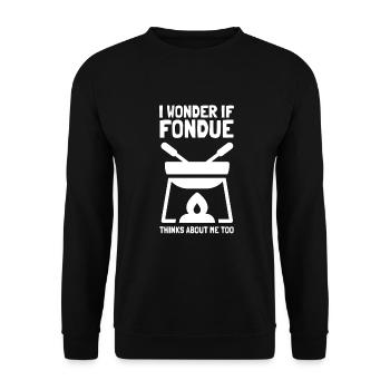 Swiss Cheese Fondue - Unisex Sweatshirt - black - Front - Alina (178cm) & Michal (187cm)