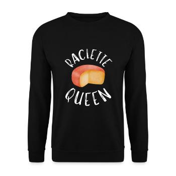 Swiss Cheese Fondue Raclette - Unisex Sweatshirt - black - Front - Alina (178cm) & Michal (187cm)