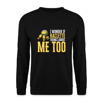 Swiss Cheese Fondue Raclette - Unisex Sweatshirt - black - Front - Alina (178cm) & Michal (187cm)