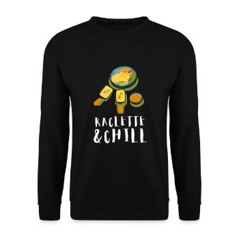 Swiss Cheese Fondue Raclette - Unisex Sweatshirt - black - Front - Alina (178cm) & Michal (187cm)