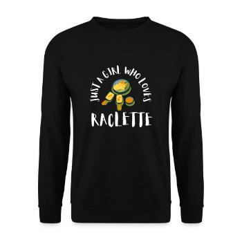 Swiss Cheese Fondue Raclette - Unisex Sweatshirt - black - Front - Alina (178cm) & Michal (187cm)