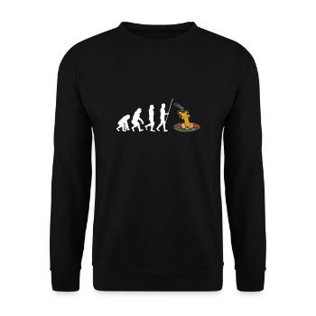 Swiss Cheese Fondue Raclette - Unisex Sweatshirt - black - Front - Alina (178cm) & Michal (187cm)