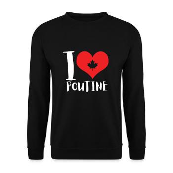 Cheese Curds Gravy Mix Canada Poutine - Sweat-shirt Unisexe - noir - Devant - Alina (178cm) & Michal (187cm)