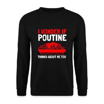 Cheese Curds Gravy Mix Canada Poutine - Sweat-shirt Unisexe - noir - Devant - Alina (178cm) & Michal (187cm)