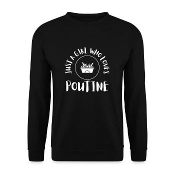 Cheese Curds Gravy Mix Canada Poutine - Sweat-shirt Unisexe - noir - Devant - Alina (178cm) & Michal (187cm)