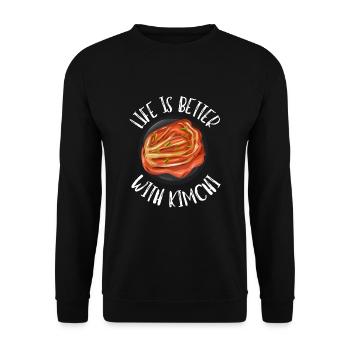 KBBQ Korean BBQ Kimchi Ramen - Unisex Sweatshirt - black - Front - Alina (178cm) & Michal (187cm)