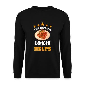 KBBQ Korean BBQ Kimchi Ramen - Unisex Sweatshirt - black - Front - Alina (178cm) & Michal (187cm)
