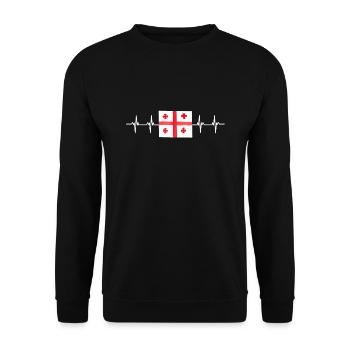 Drapeau géorgien - Sweat-shirt Unisexe - noir - Devant - Alina (178cm) & Michal (187cm)