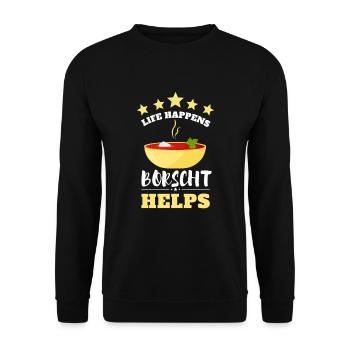 Borsch Beetroot Ukrainian Borscht - Unisex Sweatshirt - black - Front - Alina (178cm) & Michal (187cm)