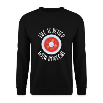 Borsch Beetroot Ukrainian Borscht - Unisex Sweatshirt - black - Front - Alina (178cm) & Michal (187cm)