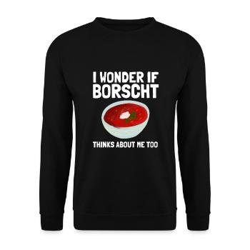 Borsch Beetroot Ukrainian Borscht - Unisex Sweatshirt - black - Front - Alina (178cm) & Michal (187cm)