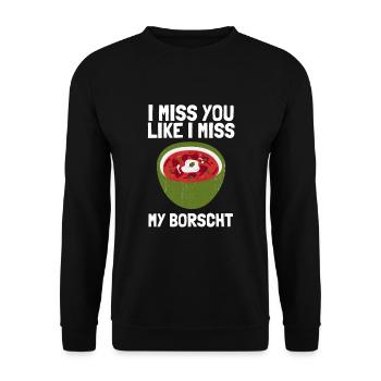 Borsch Beetroot Ukrainian Borscht - Unisex Sweatshirt - black - Front - Alina (178cm) & Michal (187cm)