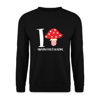 Mushroom Cultivation Farmer - Unisex Sweatshirt - black - Front - Alina (178cm) & Michal (187cm)