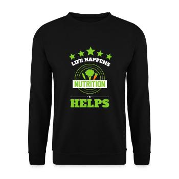 Holistic Nutritionist National Nutrition Month - Unisex Pullover - Schwarz - Vorne - Alina (178cm) & Michal (187cm)