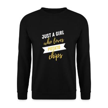 Just A Girl Who Loves Potato Chips - Unisex Sweatshirt - black - Front - Alina (178cm) & Michal (187cm)