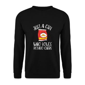 Just A Girl Who Loves Potato Chips - Unisex Sweatshirt - black - Front - Alina (178cm) & Michal (187cm)