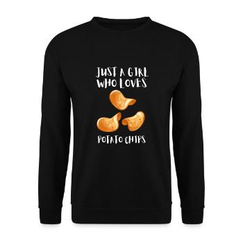 Just A Girl Who Loves Potato Chips - Unisex Sweatshirt - black - Front - Alina (178cm) & Michal (187cm)