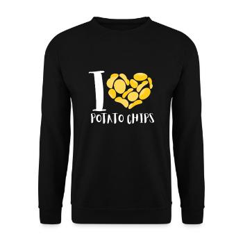 Just A Girl Who Loves Potato Chips - Unisex Sweatshirt - black - Front - Alina (178cm) & Michal (187cm)