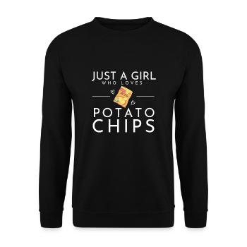 Just A Girl Who Loves Potato Chips - Unisex Sweatshirt - black - Front - Alina (178cm) & Michal (187cm)