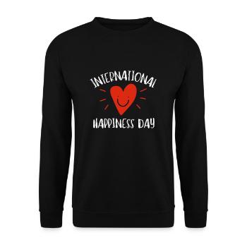 International Day Of Happiness - Unisex Sweatshirt - black - Front - Alina (178cm) & Michal (187cm)