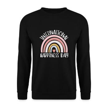 International Day Of Happiness - Unisex Sweatshirt - black - Front - Alina (178cm) & Michal (187cm)