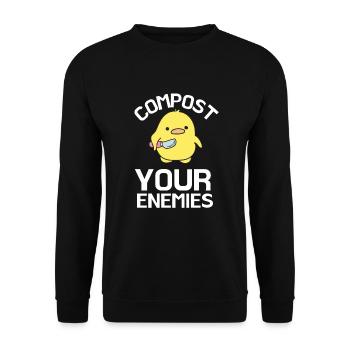 Compost Your Enemies - Unisex Sweatshirt - black - Front - Alina (178cm) & Michal (187cm)