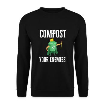 Compost Your Enemies - Unisex Sweatshirt - black - Front - Alina (178cm) & Michal (187cm)