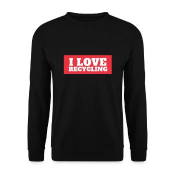 Recycler, j’aime recycler - Sweat-shirt Unisexe - noir - Devant - Alina (178cm) & Michal (187cm)