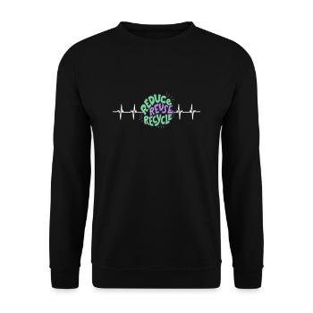 Recycle, I Love Recycling - Unisex Sweatshirt - black - Front - Alina (178cm) & Michal (187cm)