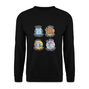 Recycle, I Love Recycling - Unisex Sweatshirt - black - Front - Alina (178cm) & Michal (187cm)