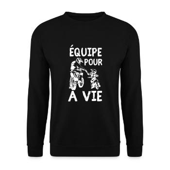 Motocross Moto Père Et Fille Une Équipe pour La - Unisex Pullover - Schwarz - Vorne - Alina (178cm) & Michal (187cm)