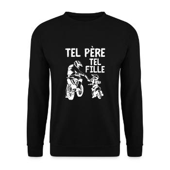 Motocross Moto Père Et Fille Une Équipe pour La - Unisex Pullover - Schwarz - Vorne - Alina (178cm) & Michal (187cm)